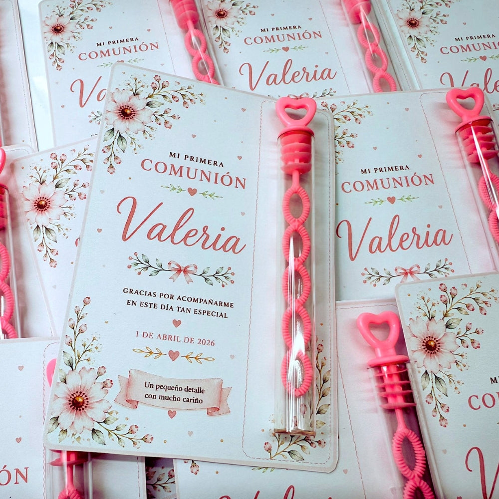 Targetas personalizadas con pompero para comunión