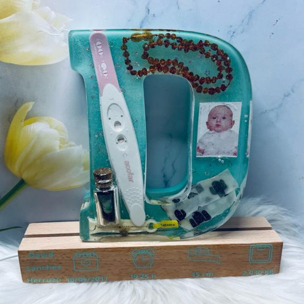 Letras Natalícias personalizadas con recuerdos de nacimiento