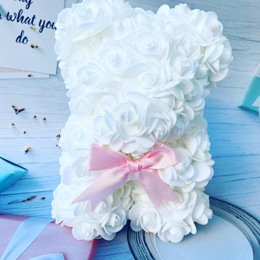 Osos personalizados con flores y mensaje